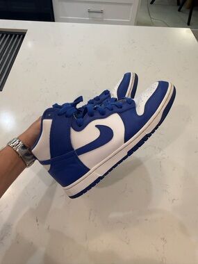 Nike Blue and White High-Top Sneaker
